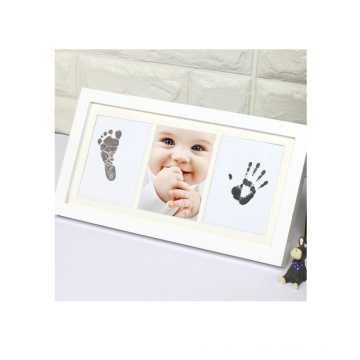 New Baby Boy Girl Gift Inkless Hand and Footprints Kit Impression Prints Photo Frame for Souvenir